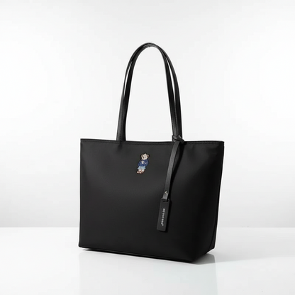 ✨Refined Embroidered Bear Shoulder Tote✨