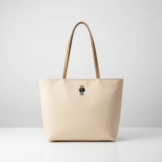 ✨Refined Embroidered Bear Shoulder Tote✨
